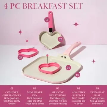 Chic Paris Hilton Nonstick Breakfast Cookware Set, 4-Piece