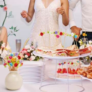 Minisland Rose Flower Cocktail Picks - 100 Counts