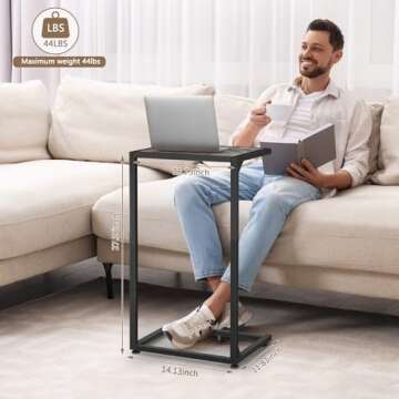 FAGIGY C Shaped End Table Set of 2 for Small Spaces