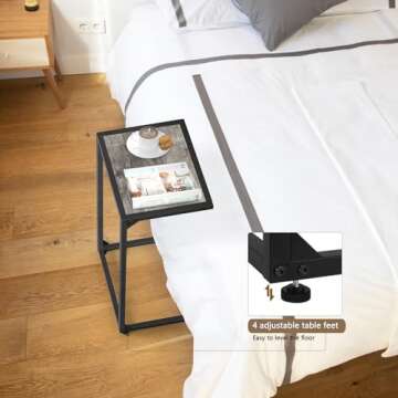 FAGIGY C Shaped End Table Set of 2 for Small Spaces