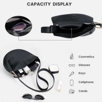 Crescent Crossbody Bags Dumpling PU Shoulder Bag Purses Small Trendy Designer Luxury Faux Leather Hobo Saddle Bag for Women