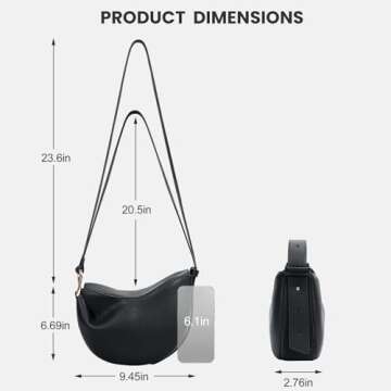 Crescent Crossbody Bags Dumpling PU Shoulder Bag Purses Small Trendy Designer Luxury Faux Leather Hobo Saddle Bag for Women