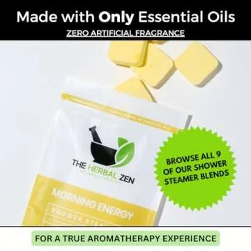 Morning Energy Shower Steamers Aromatherapy with Peppermint and Lemon Essential Oils Shower Bomb Aromatherapy, Spa Day Gifts, Self Care Gift, Birthday Gifts for Women and Men, Shower Bath Bomb