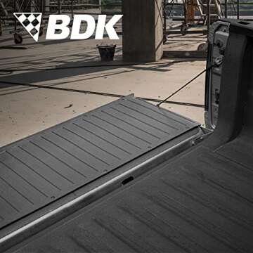 BDK-MT-600A Heavy-Duty Utility Truck Bed Tailgate Mat, 60" x 19.5" – Extra Thick Rubber Cargo Liner for Pickup Trucks with Universal Trim-to-Fit Design - Black