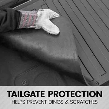 BDK-MT-600A Heavy-Duty Utility Truck Bed Tailgate Mat, 60" x 19.5" – Extra Thick Rubber Cargo Liner for Pickup Trucks with Universal Trim-to-Fit Design - Black