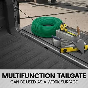 BDK-MT-600A Heavy-Duty Utility Truck Bed Tailgate Mat, 60" x 19.5" – Extra Thick Rubber Cargo Liner for Pickup Trucks with Universal Trim-to-Fit Design - Black