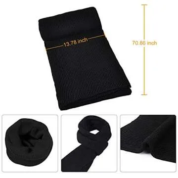 Winter Hats Scarf for Men with Touchscreen Gloves Men's Scaves and Beanie Hat Themal Glove Set for Men Women