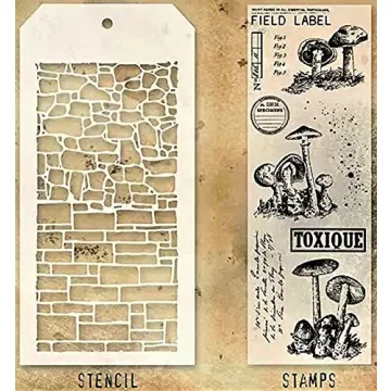 Tim Holtz Mixed Media Stamp & Stencil Set for Creatives