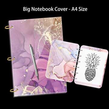 NiArt A4 Large Notebook Cover Epoxy Resin Silicone Molds A4,A5,A6,A7 Bookmark 40PCS Loose Leaf Binde...