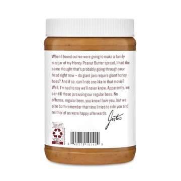 JUSTINS No Stir, Gluten-Free, Honey Peanut Butter, 28 oz Jar