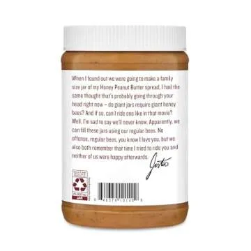 JUSTINS No Stir, Gluten-Free, Honey Peanut Butter, 28 oz Jar