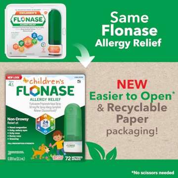 Flonase Children’s Allergy Relief Nasal Spray, 24-Hour Non-Drowsy Multi-Symptom Relief – 72 Sprays