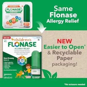 Flonase Children’s Allergy Relief Nasal Spray, 24-Hour Non-Drowsy Multi-Symptom Relief – 72 Sprays