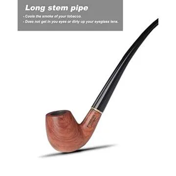 FIREDOG Tobacco Pipe Kit, 2-in-1 Churchwarden Tobacco Pipe with Pipe Cleaners, Pipe Scraper Holder, Pipe Bits, Metal Balls, Cork Knockers Accessories