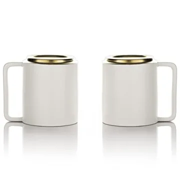 LAFEECA Large Ergonomic Ceramic Coffee Mug Set - 2 Pieces