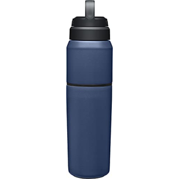 CamelBak MultiBev Water Bottle & Travel Cup – Vacuum Insulated Stainless Steel – Navy – 22oz bottle & 16oz cup