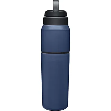 CamelBak MultiBev Water Bottle & Travel Cup – Vacuum Insulated Stainless Steel – Navy – 22oz bottle & 16oz cup