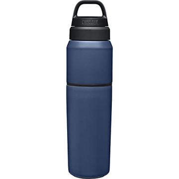 CamelBak MultiBev Water Bottle & Travel Cup – Vacuum Insulated Stainless Steel – Navy – 22oz bottle & 16oz cup