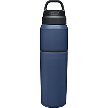 CamelBak MultiBev Water Bottle & Travel Cup – Vacuum Insulated Stainless Steel – Navy – 22oz bottle & 16oz cup
