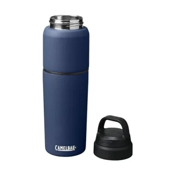 CamelBak MultiBev Water Bottle & Travel Cup – Vacuum Insulated Stainless Steel – Navy – 22oz bottle & 16oz cup