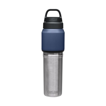 CamelBak MultiBev Water Bottle & Travel Cup – Vacuum Insulated Stainless Steel – Navy – 22oz bottle & 16oz cup