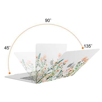 MOSISO Compatible with MacBook Air 13 inch Case 2022 2021 2020 2019 2018 A2337 M1 A2179 A1932, Plastic Wild Flowers Hard Shell&Keyboard Skin&Screen Protector for MacBook Air 13.3 inch Case,Transparent