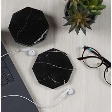 Radicaln Marble Coaster Plates Star 3.5" Inches Black Handmade Coasters for Table Décor Coaster Set of 6 & Coaster for Drink Coaster Set Kitchen Caddy Drinkware