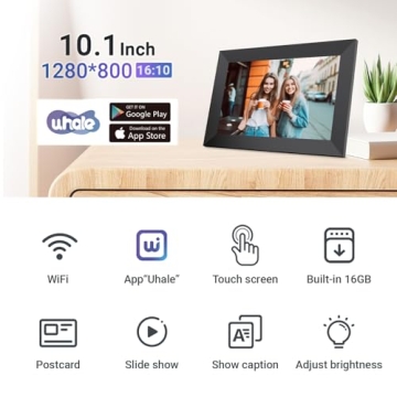 Pixedge Digital Picture Frame 10.1 Inch WiFi Touch Screen