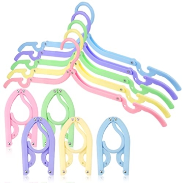 Hslife 20 Pcs Portable Folding Travel Hangers, Lightweight & Colorful