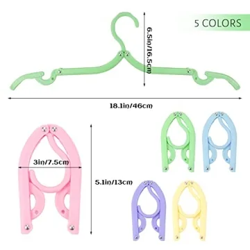 Hslife 20 Pcs Portable Colored Folding Clothes Hangers