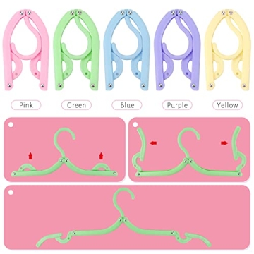 Hslife 20 Pcs Portable Colored Folding Clothes Hangers