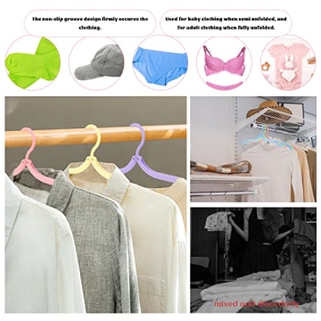 Hslife 20 Pcs Portable Colored Folding Clothes Hangers