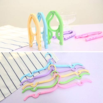 Hslife 20 Pcs Portable Colored Folding Clothes Hangers