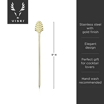 Viski Gold Art Deco Cocktail Picks for Stylish Drinks