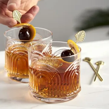 Viski Gold Art Deco Cocktail Picks for Stylish Drinks
