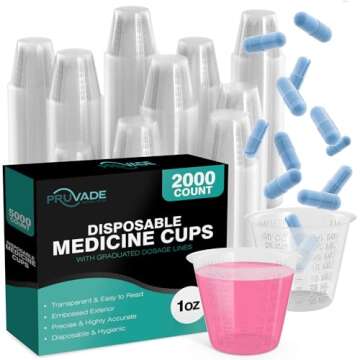 [2000 Pack - 1 oz.] Pruvade Disposable Medicine Cups with Graduated Dosage Lines for Pills or Liquid...