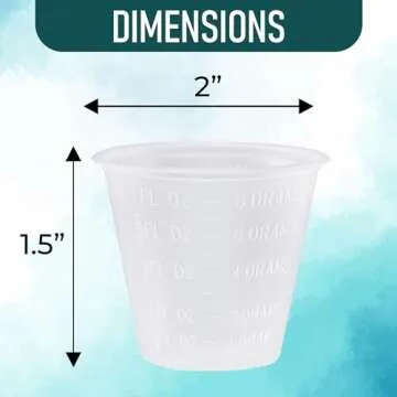 [2000 Pack - 1 oz.] Pruvade Disposable Medicine Cups with Graduated Dosage Lines for Pills or Liquid, Single Serve Measuring for Home, Nurse, Hospital, Medical Care, Resin Mixing, Mouthwash |2000 Pack