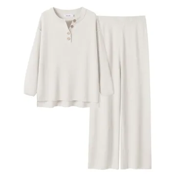 Trendy Oversized Waffle Knit Lounge Set for Women