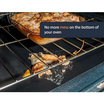 Oven Liners for Bottom of Oven - Large Heavy Duty Mats, 17” x 75” Non-Stick Reusable Liner for E...