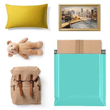 Fuxury Large Poly Mailer 24x24 50 Pcs Shipping Bag, Embossed dots design Shipping Envelopes with Self Adhesive Postal Bag Teal