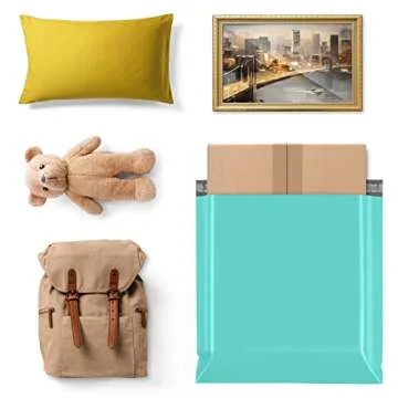 Fuxury Large Poly Mailer 24x24 50 Pcs Shipping Bag, Embossed dots design Shipping Envelopes with Self Adhesive Postal Bag Teal