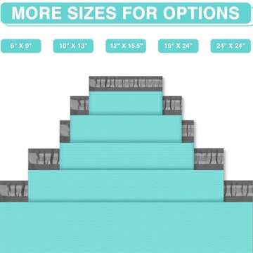 Fuxury Large Poly Mailer 24x24 50 Pcs Shipping Bag, Embossed dots design Shipping Envelopes with Self Adhesive Postal Bag Teal