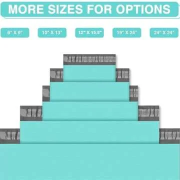 Fuxury Large Poly Mailer 24x24 50 Pcs Shipping Bag, Embossed dots design Shipping Envelopes with Self Adhesive Postal Bag Teal