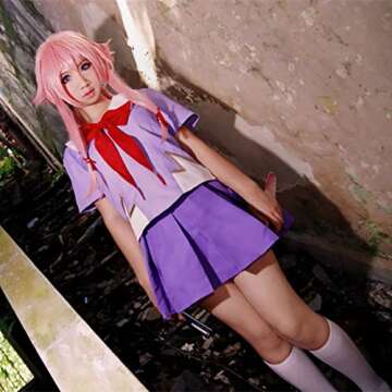 FTSUCQ Gasai Yuno Mirai Nikki Top & Skirt Cosplay Costume
