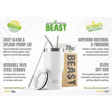 Beast 20 oz Tumbler: Premium Vacuum Insulated Drinkware for All