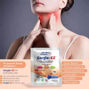 GARGLE-EZ Sore Throat Gargle - Peppermint Flavor - Natural Relief in 6 Packs