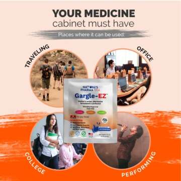 GARGLE-EZ Throat Gargle Solution for Sore Throat Relief