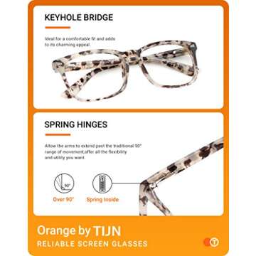 TIJN Stylish Blue Light Blocking Glasses for All Ages