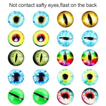 LLMSIX 20PCS Glass Dragon Eyes 25MM/0.98INCH Large Glass Cabochon Eyes Doll Dragon Eyes Flatback Mixed Styles Evil Eyes for Clay Doll Making Craft DIY Findings Jewelry Making (10 Styles)
