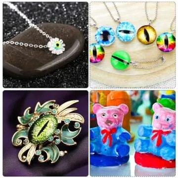 LLMSIX 20PCS Glass Dragon Eyes 25MM/0.98INCH Large Glass Cabochon Eyes Doll Dragon Eyes Flatback Mixed Styles Evil Eyes for Clay Doll Making Craft DIY Findings Jewelry Making (10 Styles)